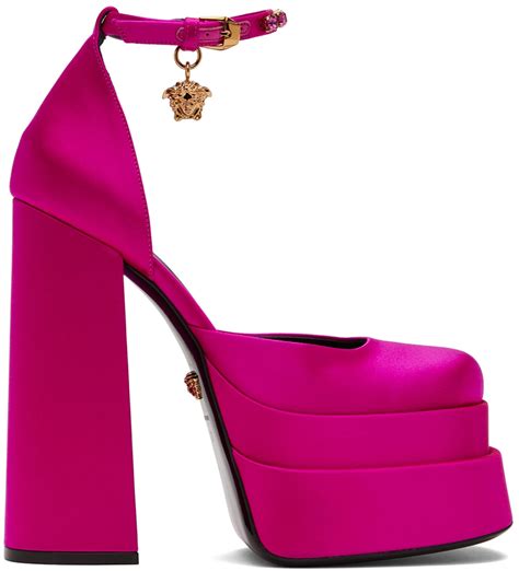 pink platform heels versace|versace platform heel boots.